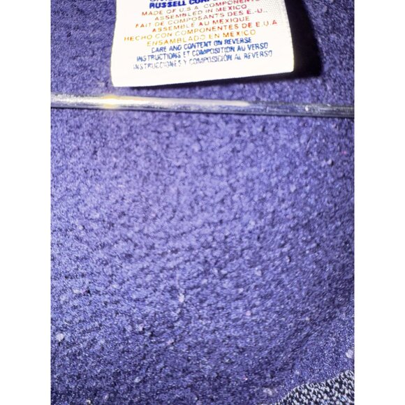 Vintage Jerzees Super Sweats Navy Blue Quarter-Zip crop Sweatshirt White Embroid - Picture 6 of 9